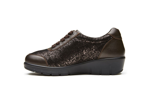 G Comfort 798-1 Bronze/Brown Zinn Fantasy Lace Sneakers with Zip