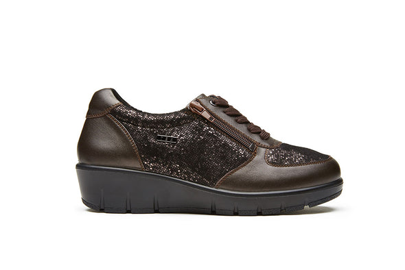 G Comfort 798-1 Bronze/Brown Zinn Fantasy Lace Sneakers with Zip