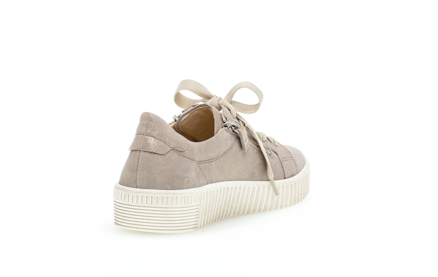 Gabor 83.334.60 Beige Sparkle Metallic F Fit Sneakers with Zip