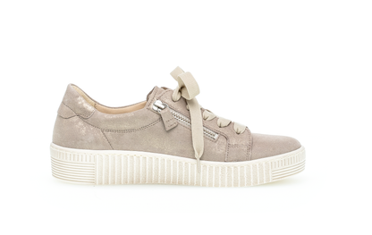Gabor 83.334.60 Beige Sparkle Metallic F Fit Sneakers with Zip