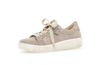 Gabor 83.334.60 Beige Sparkle Metallic F Fit Sneakers with Zip