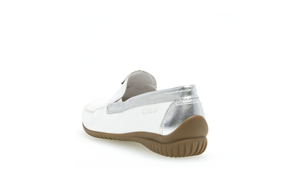 Gabor 86.090.50 Comfort White & Silver Moccasin Slip On Shoes