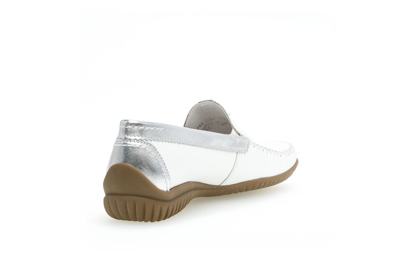 Gabor 86.090.50 Comfort White & Silver Moccasin Slip On Shoes