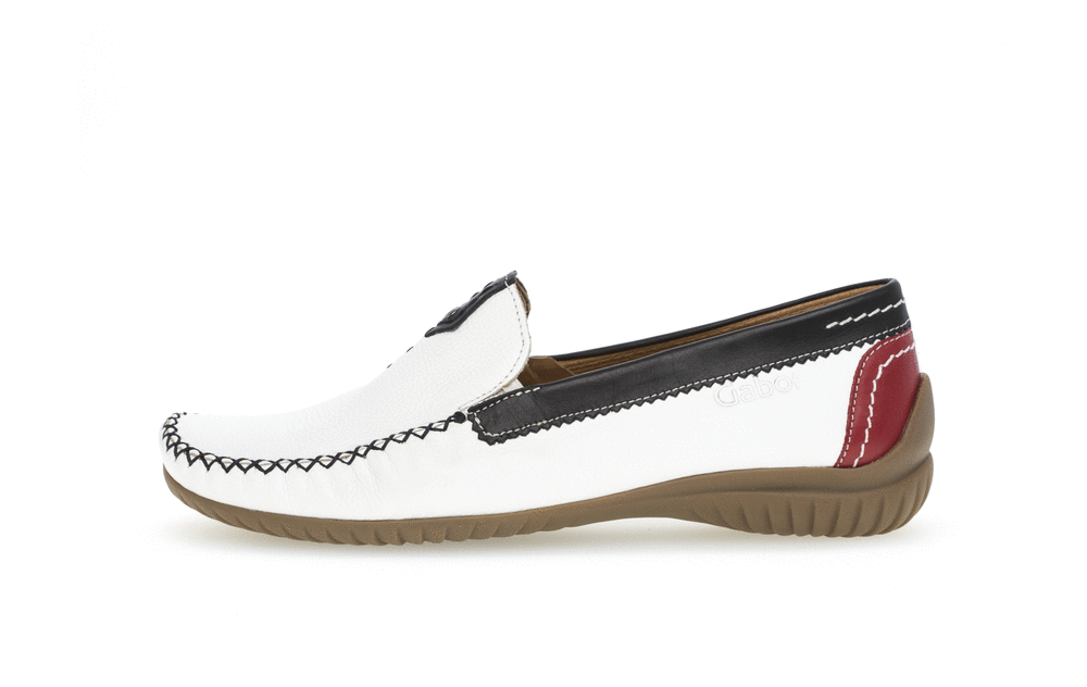 Gabor Comfort 86.090.69 White Multi G Fit Moccasin Slip On Shoes