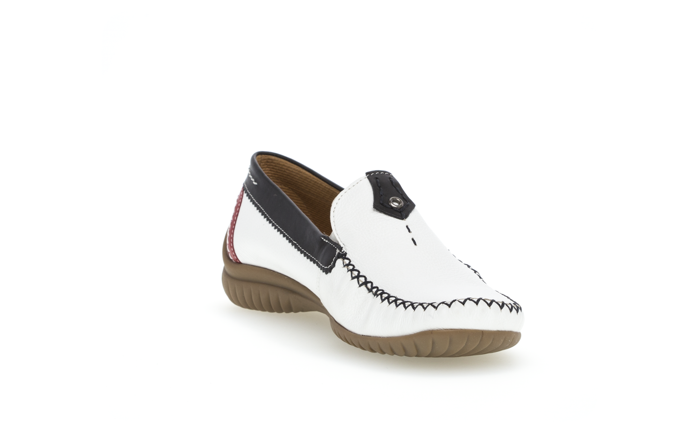 Gabor Comfort 86.090.69 White Multi G Fit Moccasin Slip On Shoes