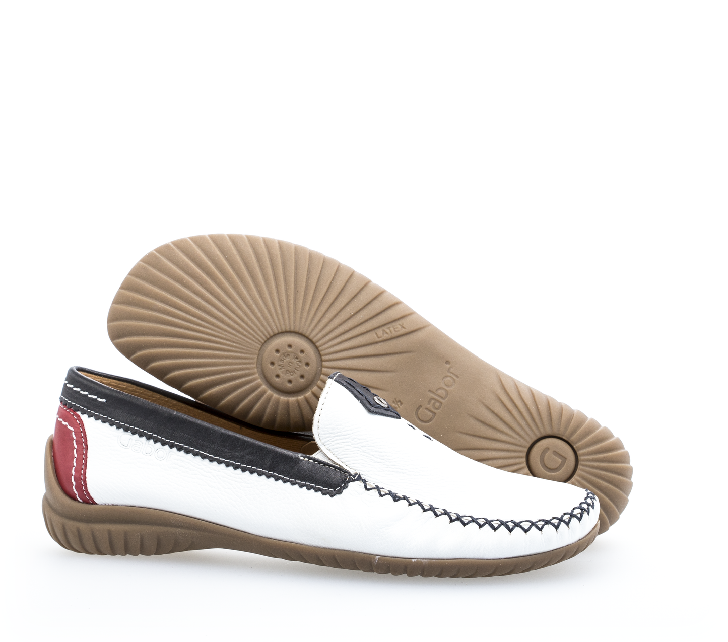 Gabor Comfort 86.090.69 White Multi G Fit Moccasin Slip On Shoes