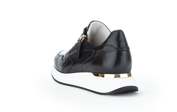 Gabor 86.448.57 Comfort Black & Gold Sneakers with Zip