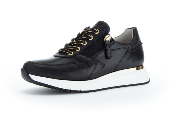 Gabor 86.448.57 Comfort Black & Gold Sneakers with Zip