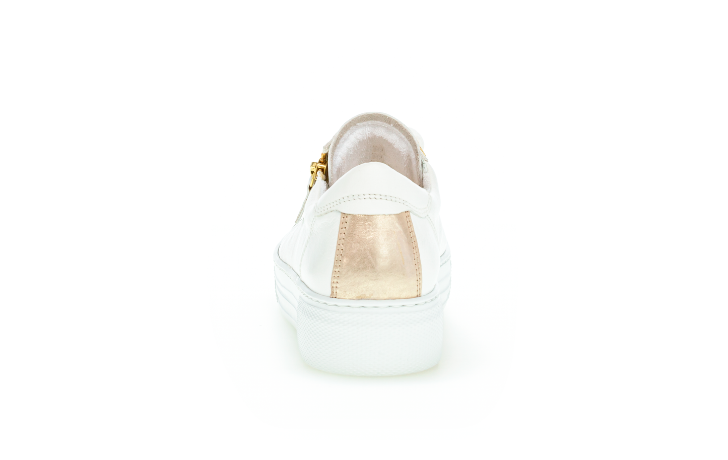 Gabor Comfort 86.465.51 White & Gold Sneakers with Zip