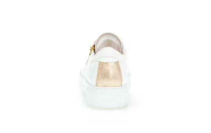 Gabor Comfort 86.465.51 White & Gold Sneakers with Zip