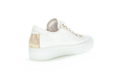 Gabor Comfort 86.465.51 White & Gold Sneakers with Zip