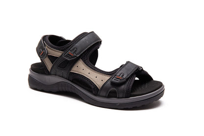 G Comfort 9051-1 Black & Beige Combi Velcro Trekking Sandals