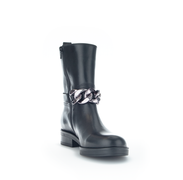 Gabor 91.790.27 Black Boots with Chain Detailing
