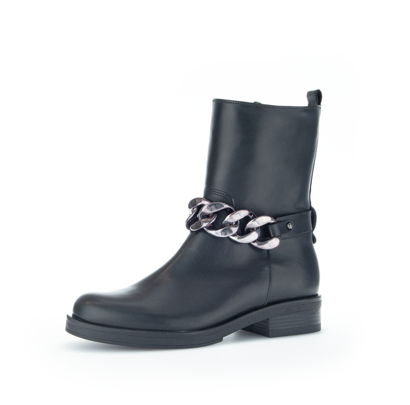 Gabor 91.790.27 Black Boots with Chain Detailing