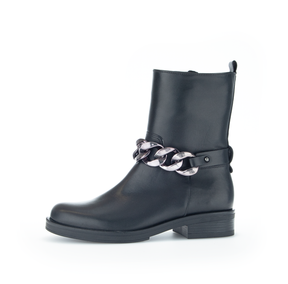 Gabor 91.790.27 Black Boots with Chain Detailing