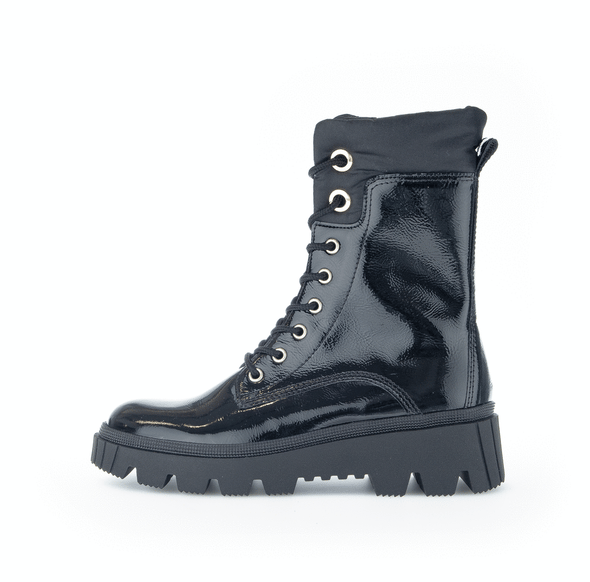Gabor 91.821.97 Black Boots with Gold Eyelet Detailing