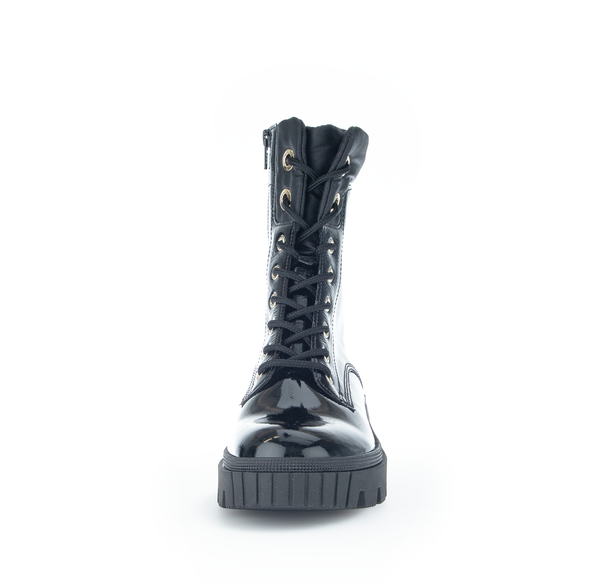 Gabor 91.821.97 Black Boots with Gold Eyelet Detailing