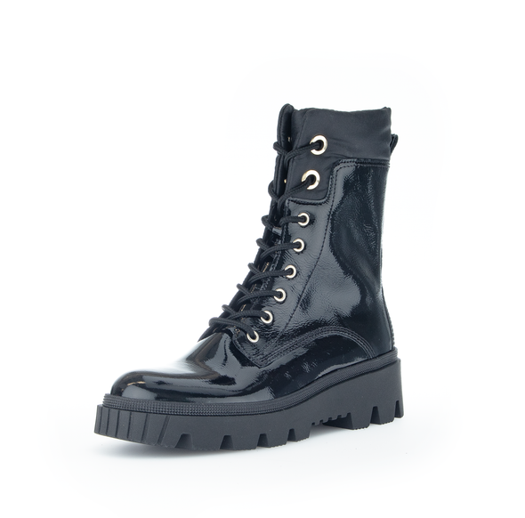 Gabor 91.821.97 Black Boots with Gold Eyelet Detailing