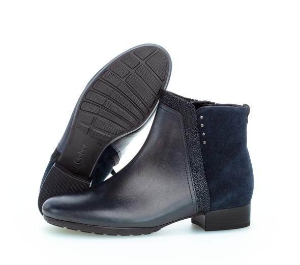 Gabor 92.712.56 Comfort Navy Blue H Fit Ankle Boots