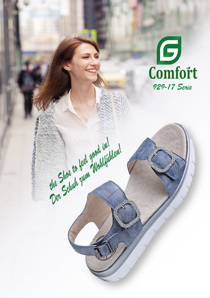 G Comfort 929-16 Jeans Coral Blue Diamond Sandals