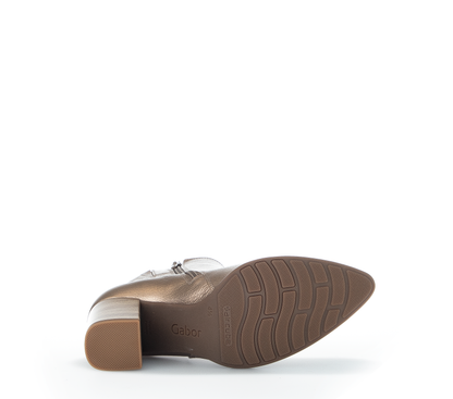 Gabor 92.910.64 Comfort Gold Metallic Heel Ankle Boots
