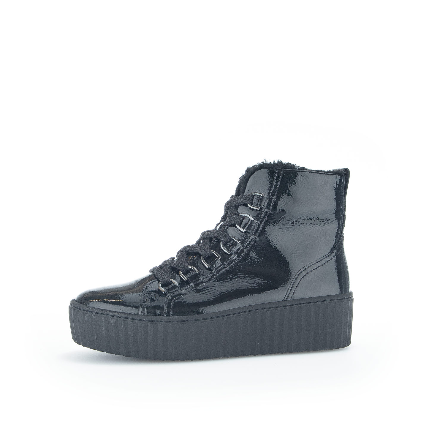 Gabor 93.713.70 Black Patent High Top Sneakers