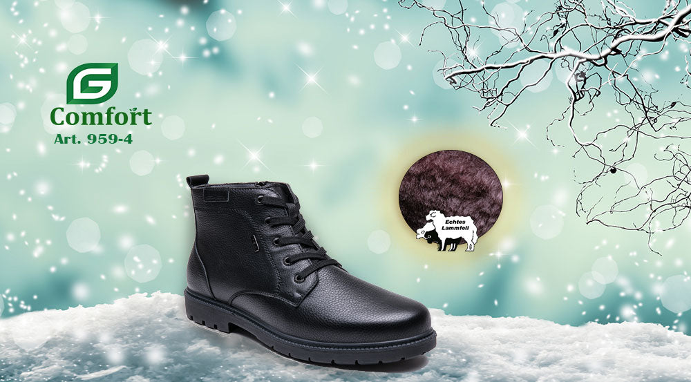 G Comfort 959-4 Black Tex Boots with Lambskin Lining
