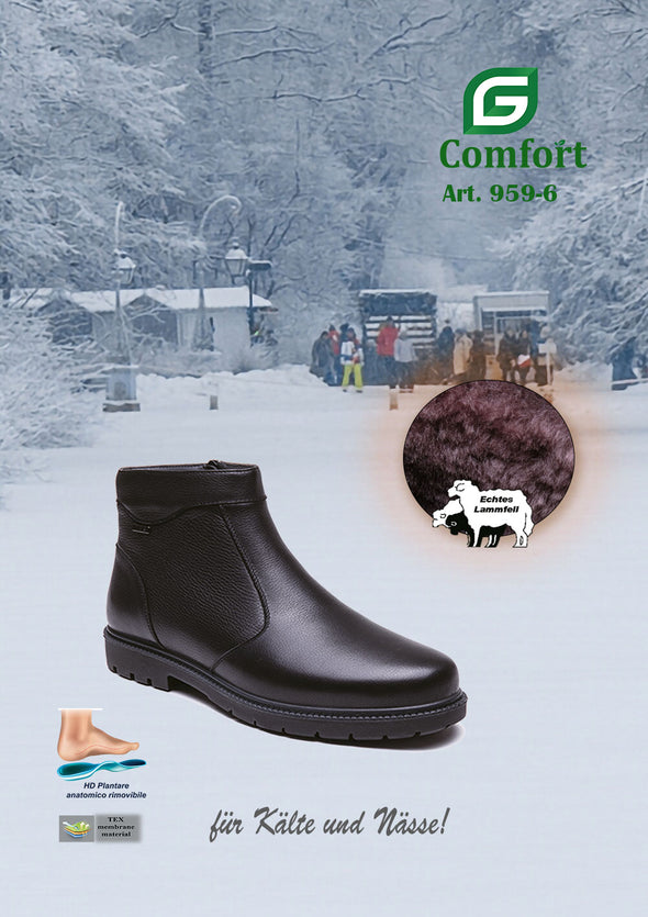 G Comfort 959-6 Black Nappa Boots