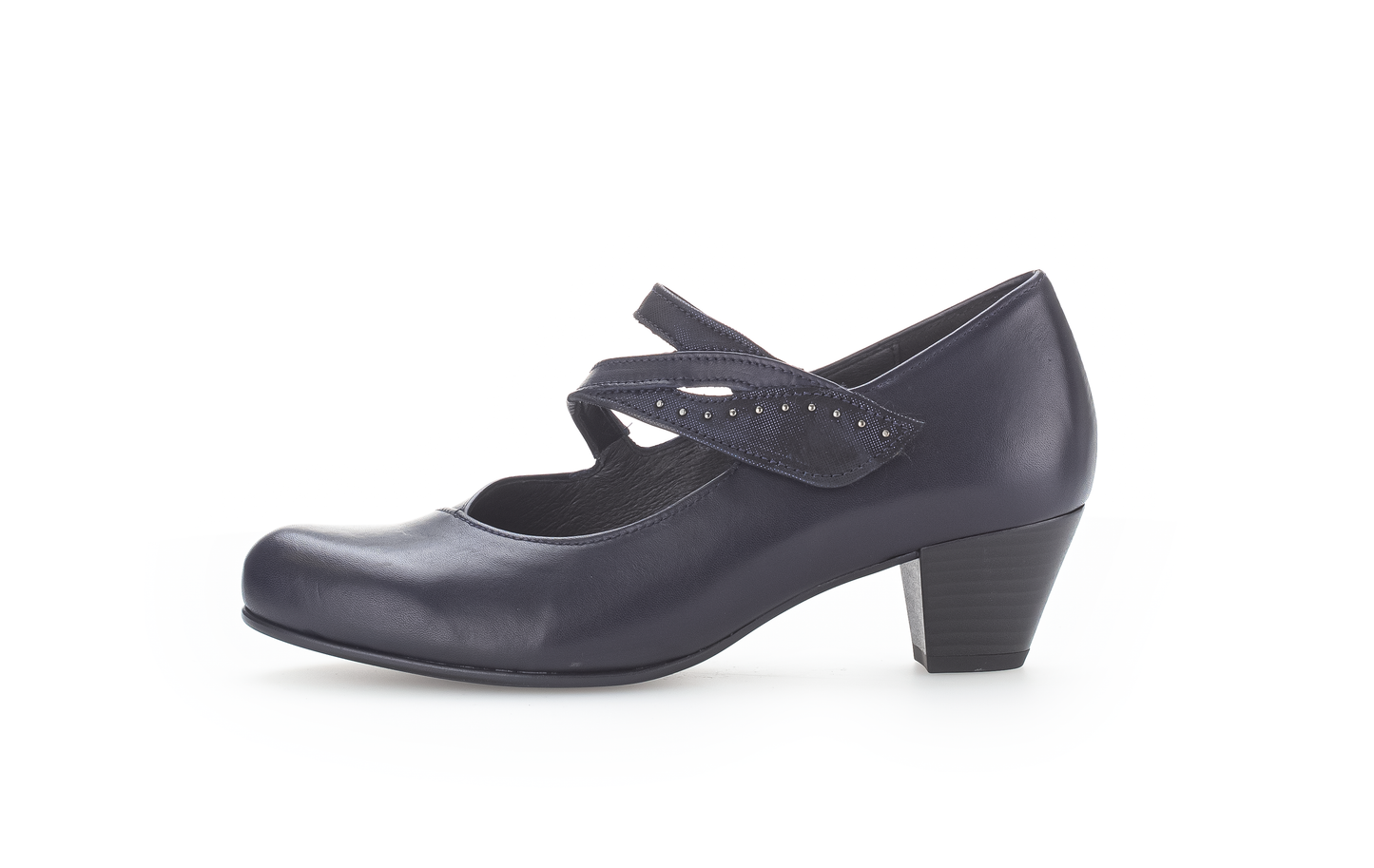 Gabor 96.146.66 Navy Blue H Fit Low Heels with Straps
