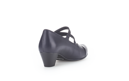 Gabor 96.146.66 Navy Blue H Fit Low Heels with Straps