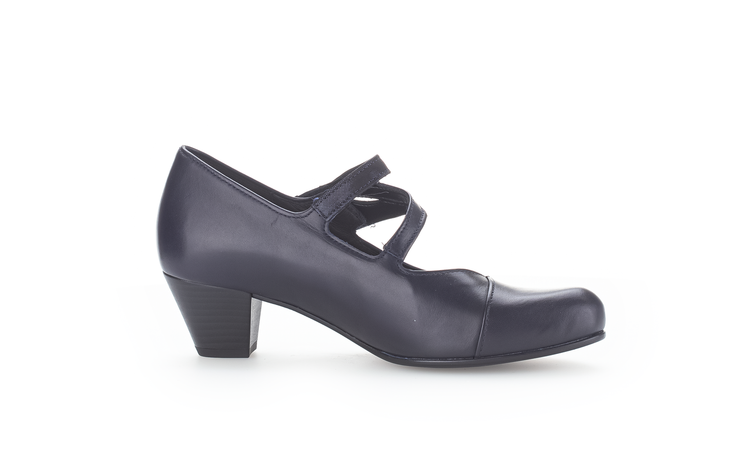Gabor 96.146.66 Navy Blue H Fit Low Heels with Straps