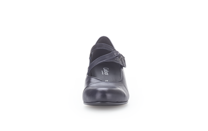 Gabor 96.146.66 Navy Blue H Fit Low Heels with Straps