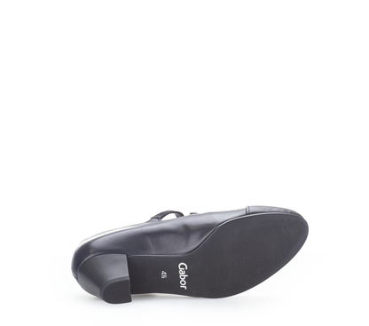 Gabor 96.146.66 Navy Blue H Fit Low Heels with Straps
