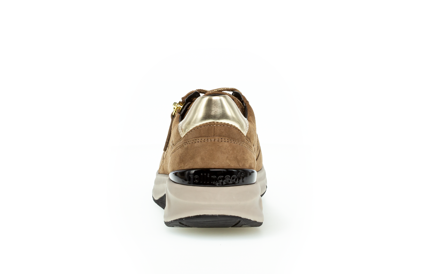 Gabor 96.898.31 Brown Rollingsoft Sneakers with Gold Heel