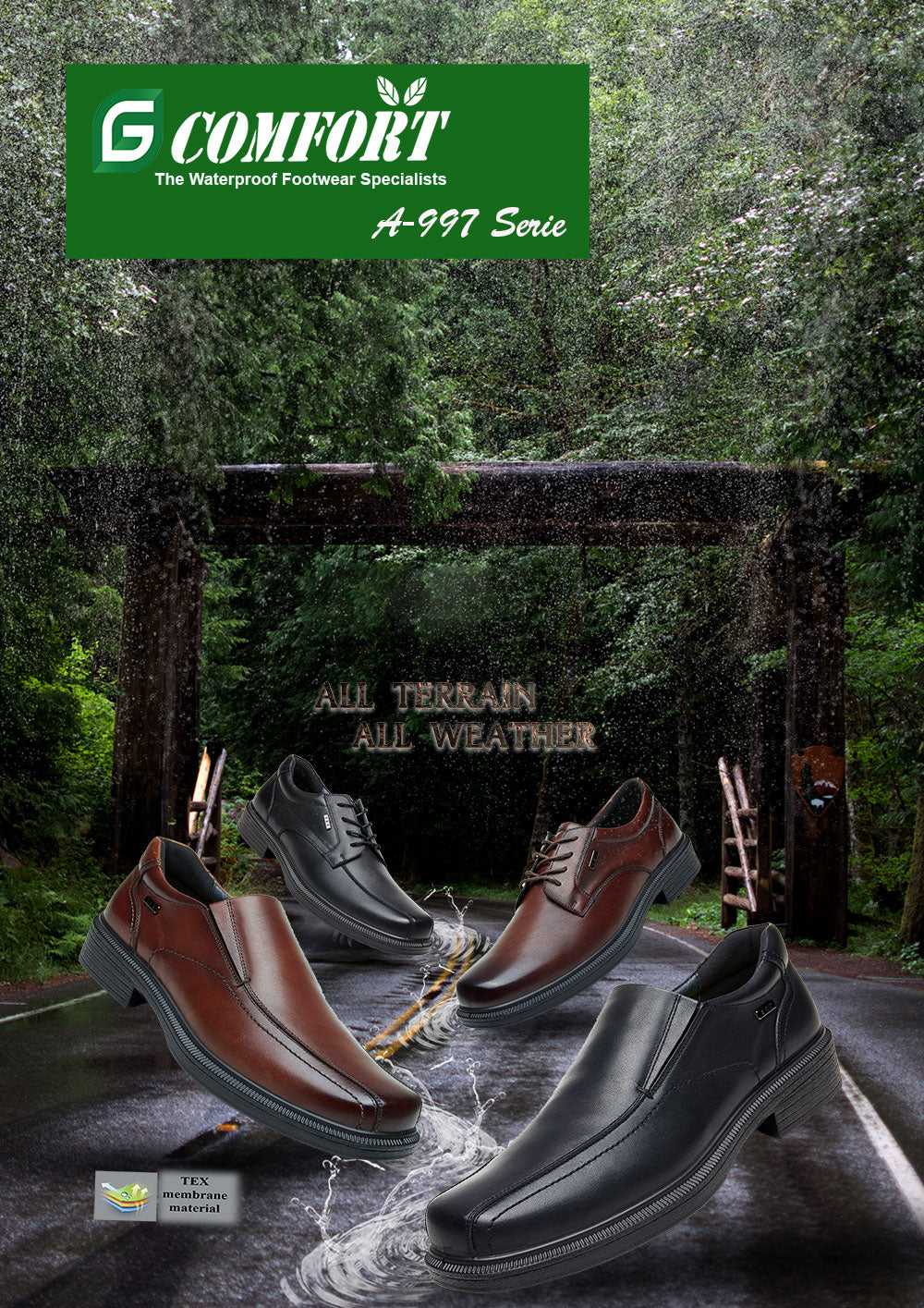 G Comfort A-997 Black Tex Lace Shoes