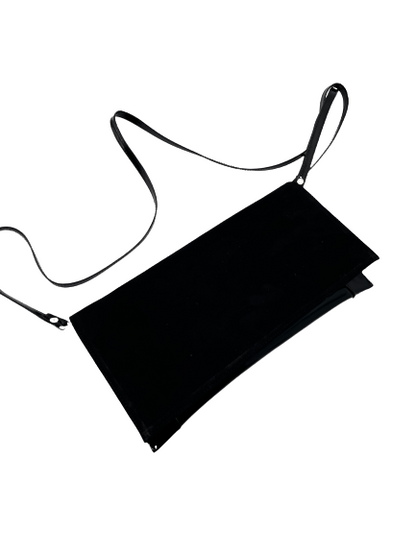 Bioeco by Arka B0002 0026+0007 Black Suede Leather Dressy Formal Clutch Bag