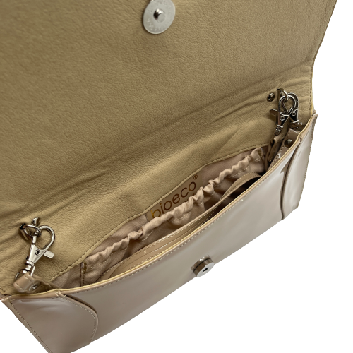 Bioeco by Arka B0002 1097+0001 Gold Leather Dressy Formal Clutch Bag