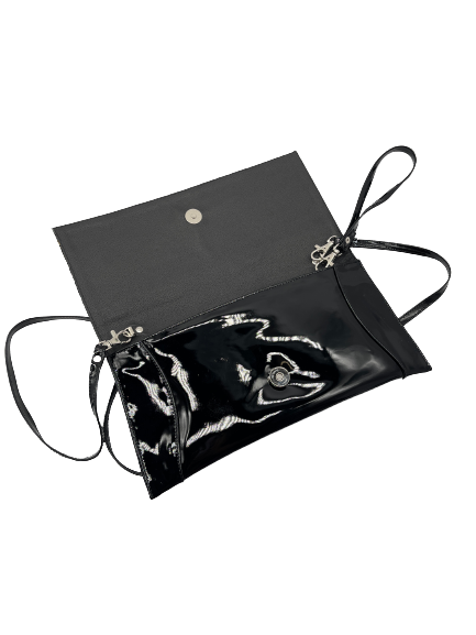 Bioeco by Arka B0002 1622+0007 Black Multi Leather Dressy Formal Clutch Bag