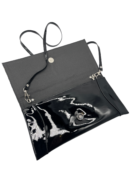 Bioeco by Arka B0002 1622+0007 Black Multi Leather Dressy Formal Clutch Bag