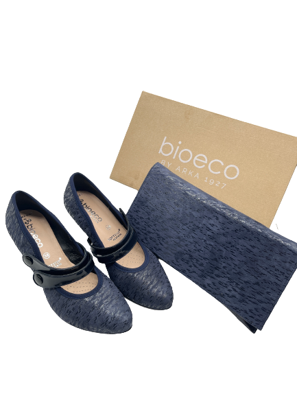 Bioeco by Arka B0002 1628+0006 Navy Leather Dressy Formal Clutch  Bag