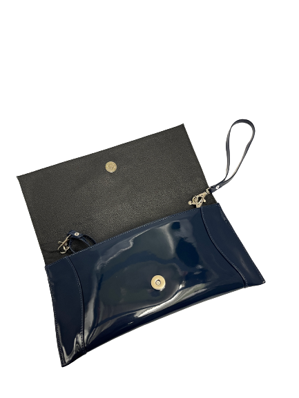 Bioeco by Arka B0002 1842+0006 Charcoal & Navy Patent Formal Clutch Bag