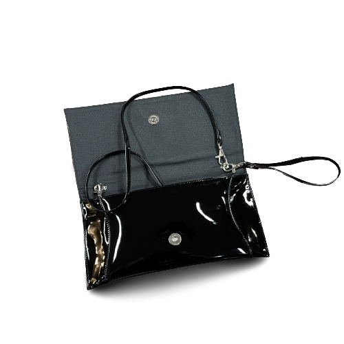 Bioeco by Arka B0002 1843+0007 Black Leather Dressy Formal Clutch Bag