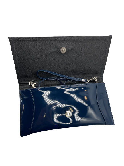 Bioeco by Arka B0002 1868+0006 Navy Croc Leather Dressy Formal Clutch Bag