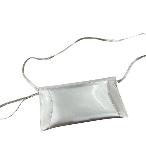Bioeco by Arka B0002 2103+0004 Silver Leather Dressy Formal Clutch Bag