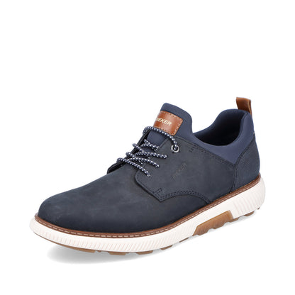 Rieker B3360-14 Navy Slip On Sneakers with Tan Details