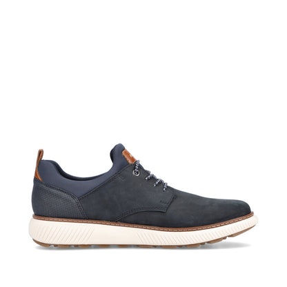 Rieker B3360-14 Navy Slip On Sneakers with Tan Details