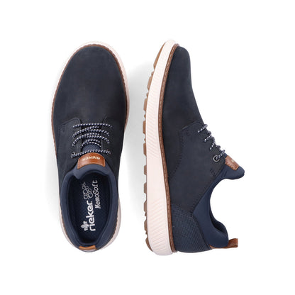 Rieker B3360-14 Navy Slip On Sneakers with Tan Details