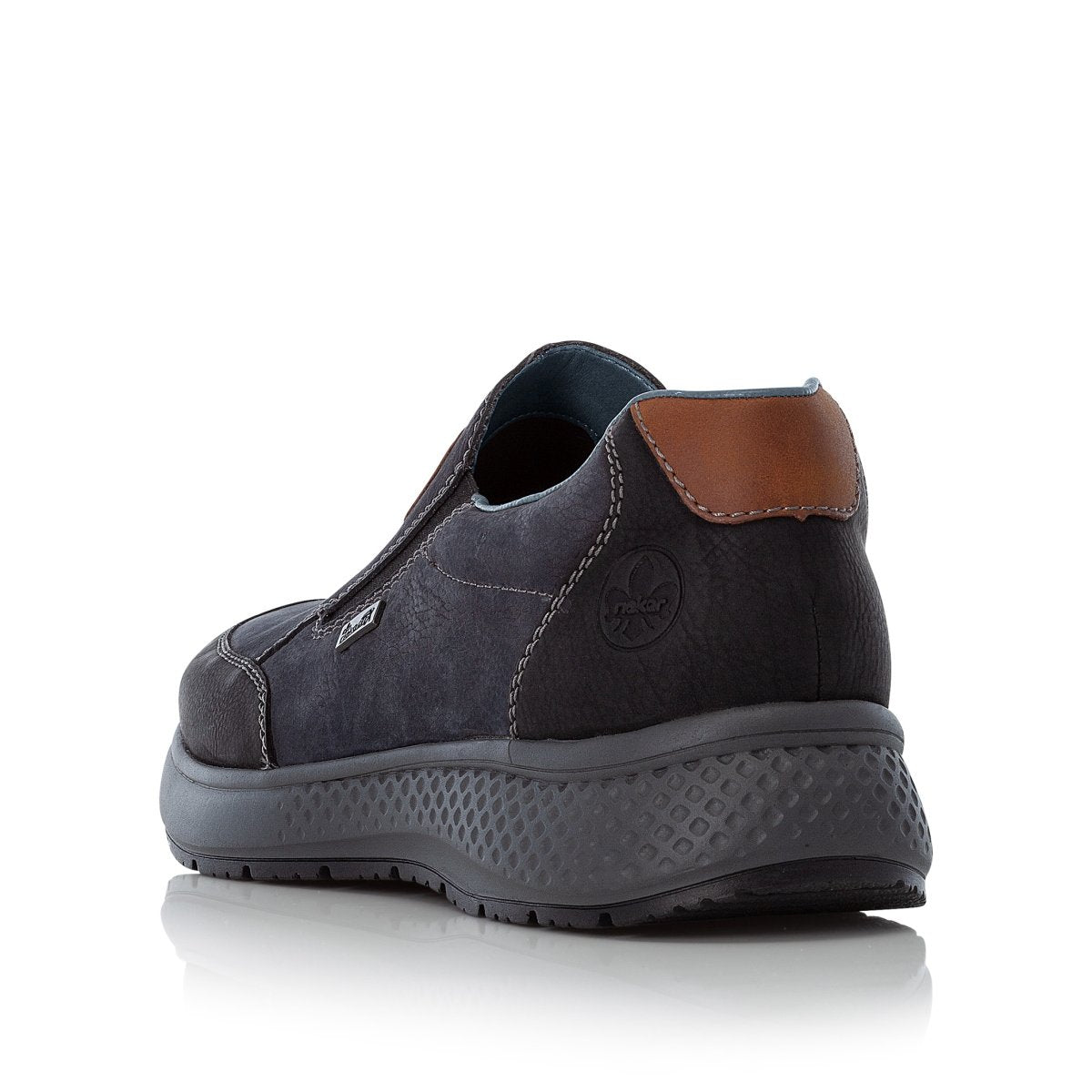 Rieker TEX B7654-02 Navy G 1/2 Fit Nubuck Casual Slip On Shoes