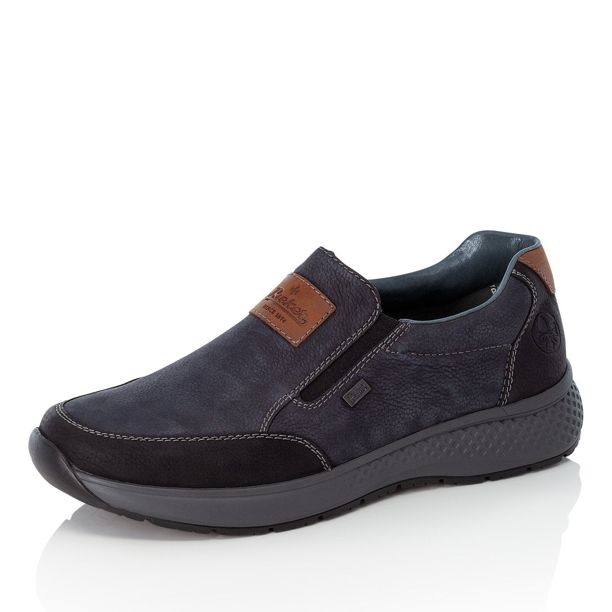 Rieker TEX B7654-02 Navy G 1/2 Fit Nubuck Casual Slip On Shoes