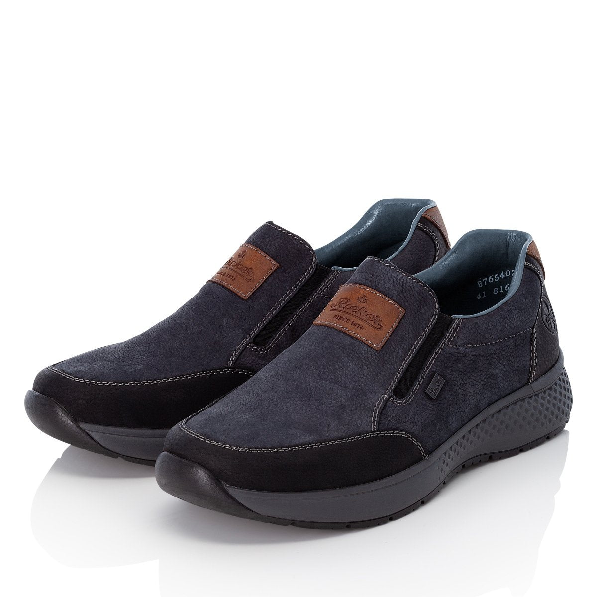 Rieker TEX B7654-02 Navy G 1/2 Fit Nubuck Casual Slip On Shoes